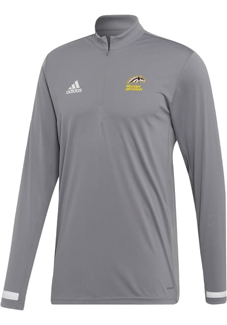 Mens Western Michigan Broncos Grey Adidas Team19 Qtr Zip Pullover