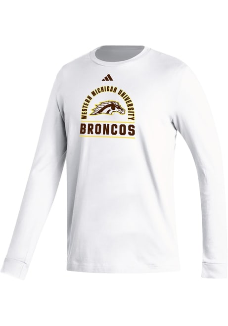 Mens Western Michigan Broncos White Adidas Fresh Tee