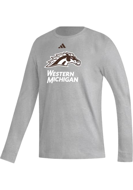 Mens Western Michigan Broncos Grey Adidas Fresh Tee