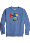 Main image for Rally Kansas Jayhawks Mens Blue 1912 Initial Long Sleeve Fashion Sweatshirt