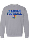 Main image for Rally Kansas Jayhawks Mens Grey Football Stacked Long Sleeve Crew Sweatshirt