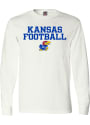 Kansas Jayhawks Rally Football Stacked T Shirt - White