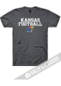 Kansas Jayhawks Rally Football Stacked T Shirt - Charcoal