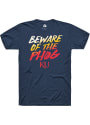 Kansas Jayhawks Rally Beware Of The Phog Fade Fashion T Shirt - Navy Blue