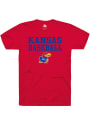 Kansas Jayhawks Rally Baseball Stacked T Shirt - Red