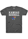 Kansas Jayhawks Rally Baseball Stacked T Shirt - Charcoal