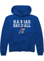 Kansas Jayhawks Rally Baseball Stacked Hooded Sweatshirt - Blue