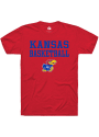 Kansas Jayhawks Rally Basketball Stacked T Shirt - Red