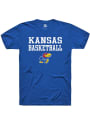 Kansas Jayhawks Rally Basketball Stacked T Shirt - Blue