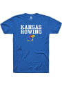 Kansas Jayhawks Rally Rowing Stacked T Shirt - Blue
