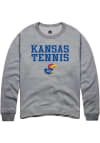 Main image for Rally Kansas Jayhawks Mens Grey Tennis Stacked Long Sleeve Crew Sweatshirt