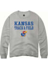 Main image for Rally Kansas Jayhawks Mens Grey Track and Field Stacked Long Sleeve Crew Sweatshirt