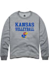 Main image for Rally Kansas Jayhawks Mens Grey Volleyball Stacked Long Sleeve Crew Sweatshirt