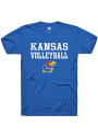 Kansas Jayhawks Rally Volleyball Stacked T Shirt - Blue