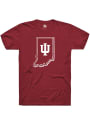 Indiana Hoosiers Rally State Shape Fashion T Shirt - Red
