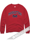 Main image for Rally Manhattan High School Indians Mens Red Arch Mascot Long Sleeve Crew Sweatshirt