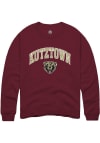 Main image for Rally Kutztown University Mens Maroon Arched Mascot Long Sleeve Crew Sweatshirt
