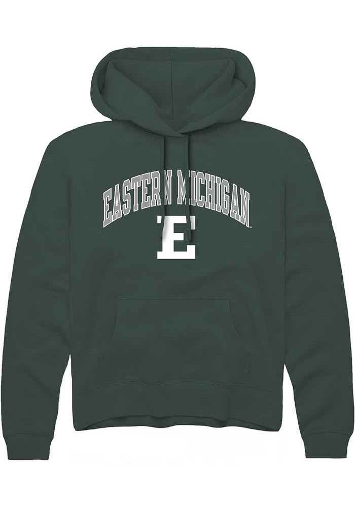 Rally Eastern Michigan Eagles Mens GREEN Arch Mascot Hoodie - 27240621