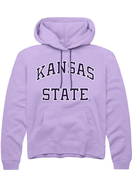 Mens K-State Wildcats Lavender Rally Arch Name Hooded Sweatshirt