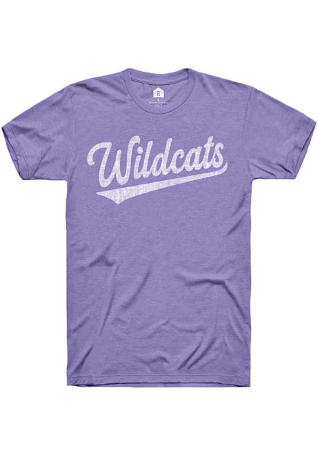 K-State Wildcats Lavender Rally Vintage Script Short Sleeve T Shirt