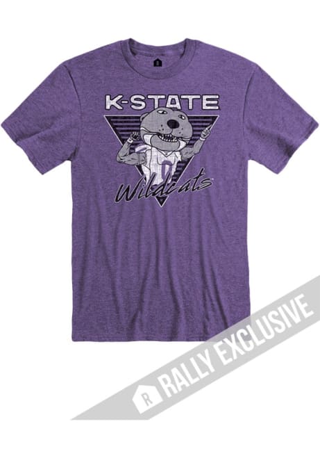 K-State Wildcats Purple Rally Willie Football Triangle Short Sleeve T Shirt