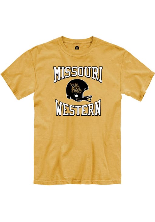 Rally Missouri Western Griffons Gold Football Helmet Short Sleeve T Shirt