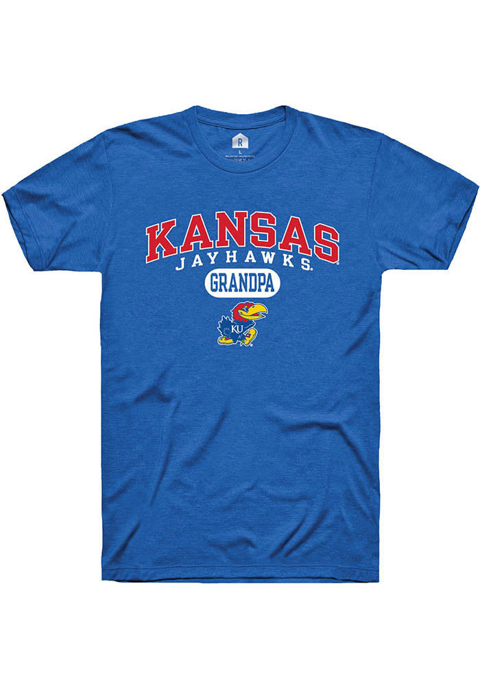 Rally Kansas Jayhawks ROYAL Grandpa Pill Short Sleeve T