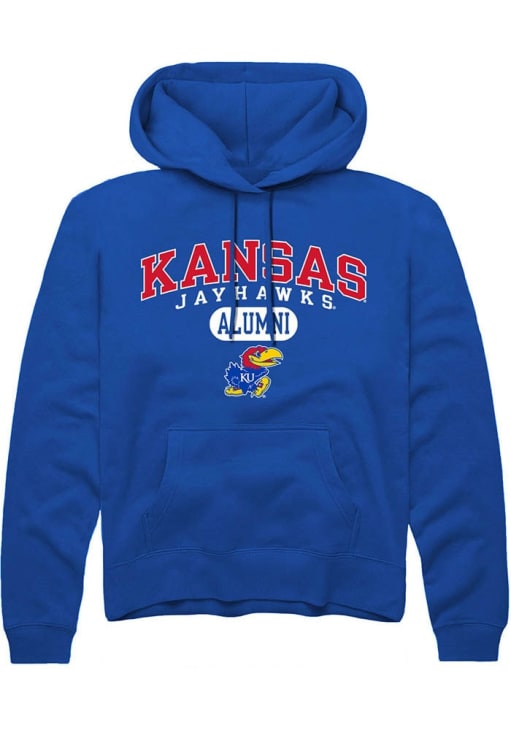 Rally Kansas Jayhawks Mens Blue Alumni Pill Long Sleeve Hoodie