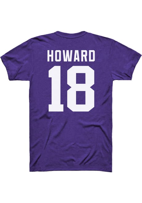 Will Howard Rally Mens Purple K-State Wildcats Name and Number Football Player T Shirt