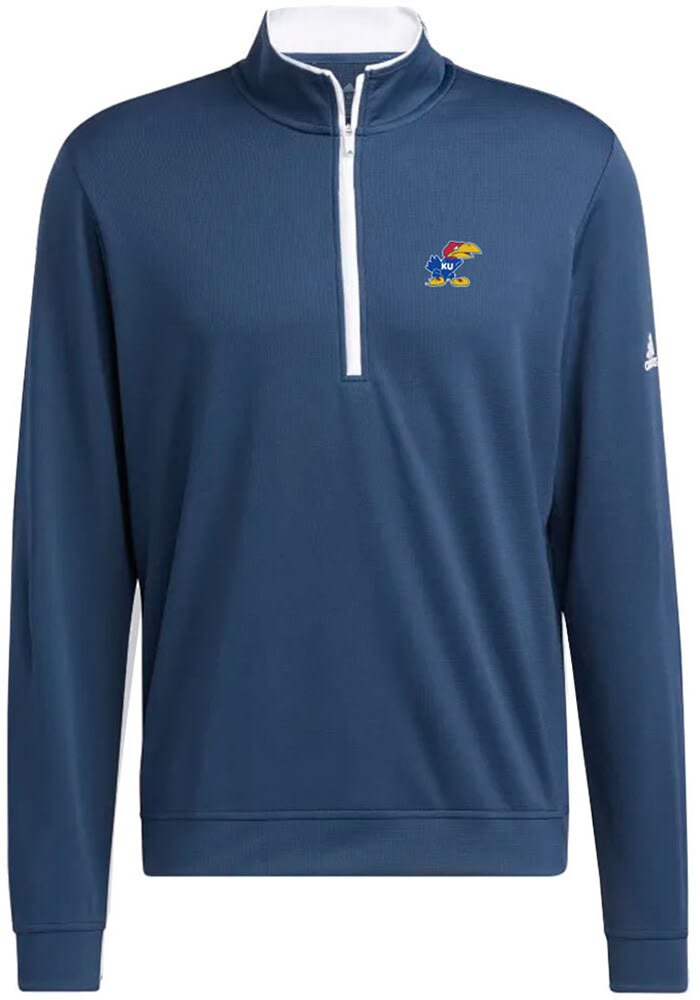 Rally Kansas Jayhawks Mens NAVY Adidas Golf 1941 Pullover