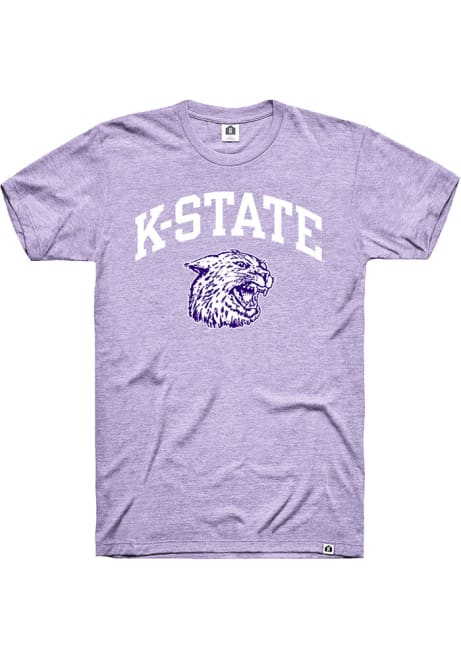 K-State Wildcats Lavender Rally Triblend Wabash Arch Mascot Short Sleeve Fashion T Shirt