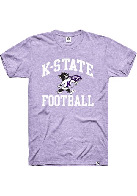 K-State Wildcats Lavender Rally Triblend Number One Football Willie Short Sleeve Fashion T Shirt