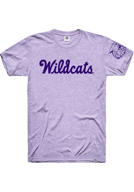 K-State Wildcats Lavender Rally Triblend Wabash Arch Name Sleeve Hit Short Sleeve Fashion T Shirt