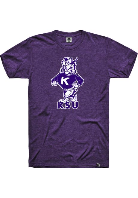 K-State Wildcats Purple Rally Triblend Wabash Logo Short Sleeve Fashion T Shirt