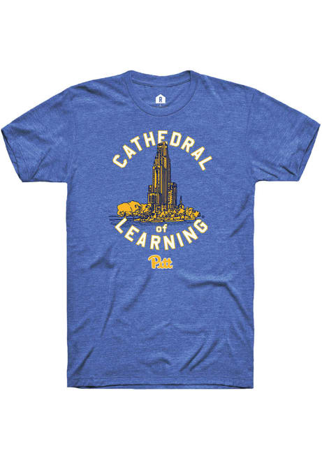 Pitt Panthers Blue Rally Cathedral of Learning Short Sleeve Fashion T Shirt