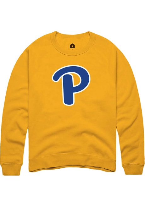 Mens Pitt Panthers Gold Rally Primary Logo Crew Sweatshirt