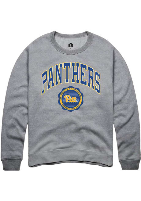 Mens Pitt Panthers Grey Rally Seal Crew Sweatshirt