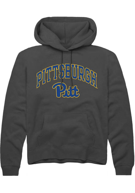 Mens Pitt Panthers White Rally Arch Mascot Hooded Sweatshirt