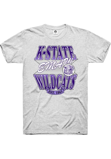 K-State Wildcats Ash Rally Triblend Throwback Short Sleeve Fashion T Shirt