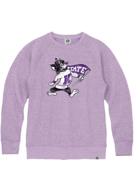 Mens K-State Wildcats Lavender Rally Distressed Willie Triblend Fashion Sweatshirt