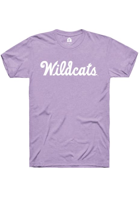 K-State Wildcats Lavender Rally Script Short Sleeve T Shirt