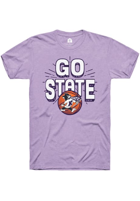 K-State Wildcats Lavender Rally Powercat Basketball Short Sleeve T Shirt