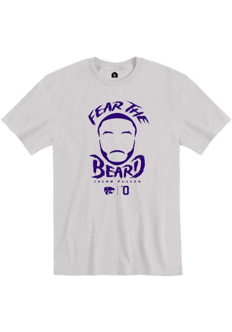 Jacob Pullen Rally Mens Grey K-State Wildcats Fear The Beard Fashion Player T Shirt