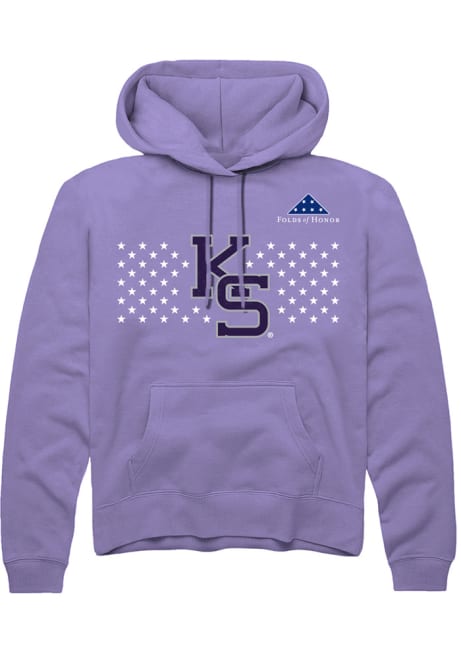 Mens K-State Wildcats Lavender Rally Folds of Honor Stars Hooded Sweatshirt