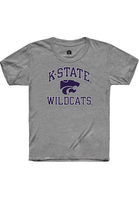 Youth K-State Wildcats Grey Rally No 1 Distressed Short Sleeve T-Shirt