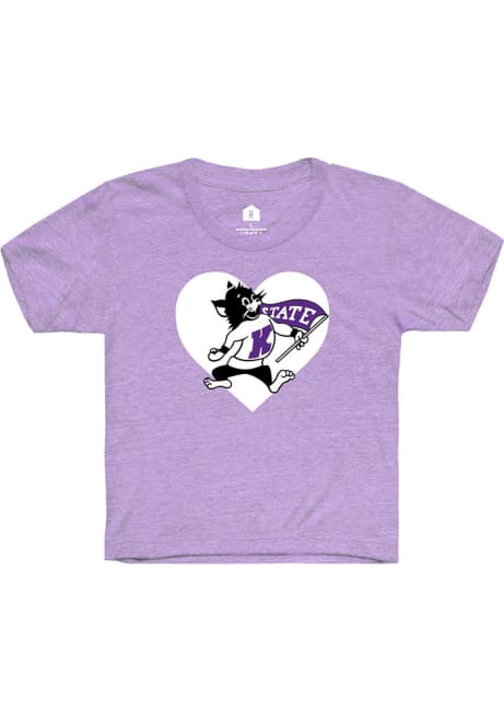 Toddler Girls K-State Wildcats Lavender Rally Heart Short Sleeve T-Shirt
