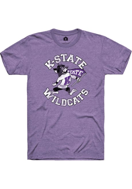 K-State Wildcats Purple Rally Rounded Number One Willie Short Sleeve Fashion T Shirt