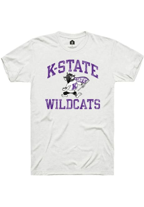 K-State Wildcats White Rally Number One Design Willie Short Sleeve Fashion T Shirt