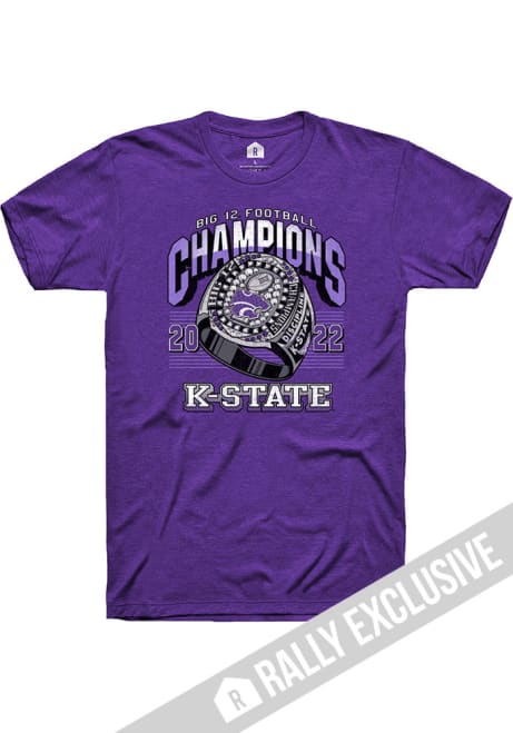 K-State Wildcats Purple Rally Big 12 Champion Ring Short Sleeve T Shirt