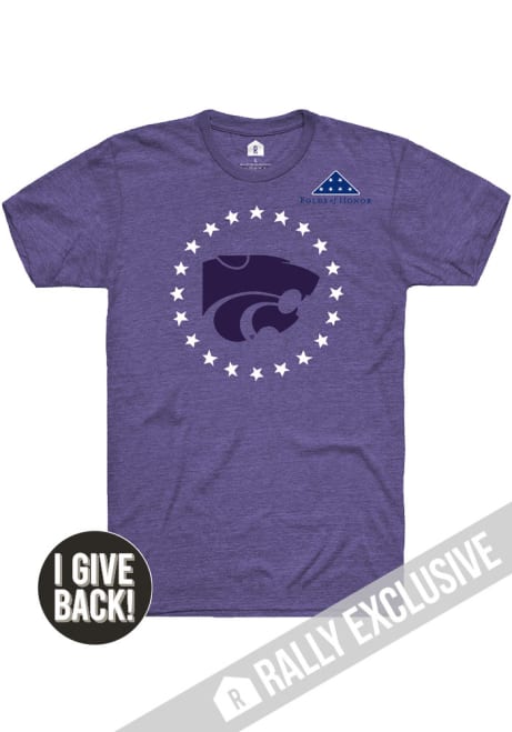K-State Wildcats Purple Rally Folds of Honor Circle Short Sleeve Fashion T Shirt